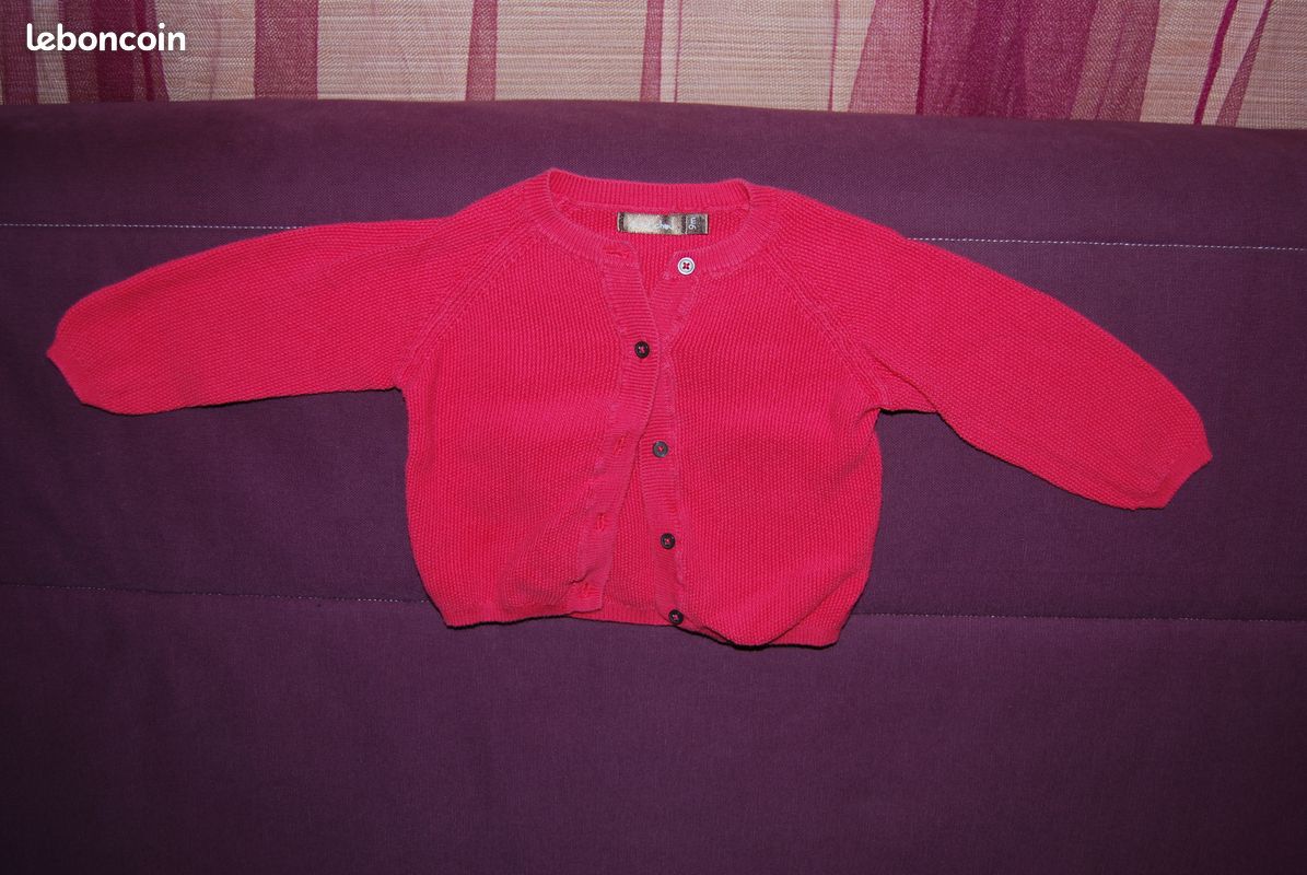 Gilet fille rose BOUT'CHOU 9 mois (image 1)