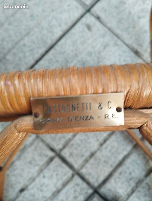 Chaise fauteuil en bois rotin (image 4)