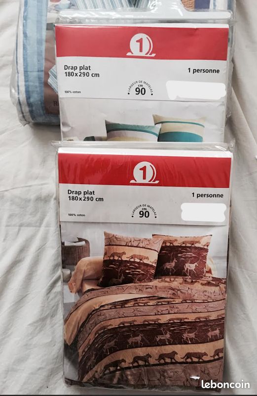 Draps plats tout neuf - pour lit 2 personnes (image 2)