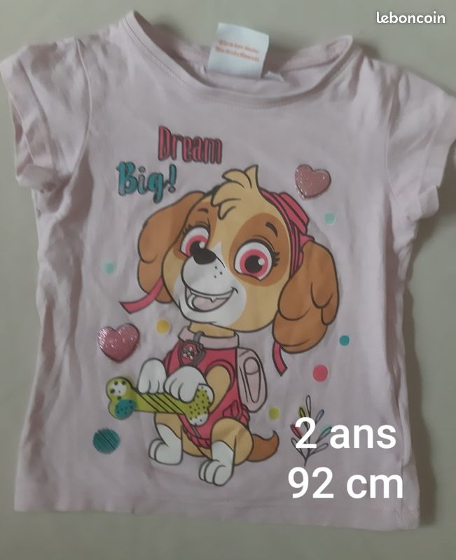 Paw Patrol Lot de 3 t-shirts à manches courtes pour filles et grands enfants, Rose/bleu/gris, 6X-Large Plus