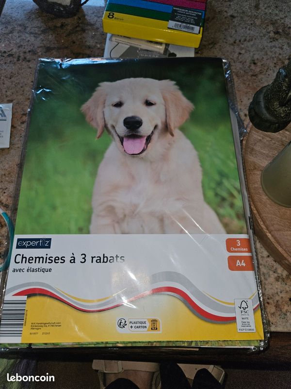 Lot de 3 chemises à rabats A4 avec élastique (image 1)