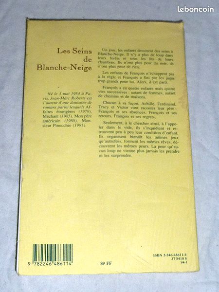 Livre Les seins de Blanche-Neige de J-M. Roberts (image 2)