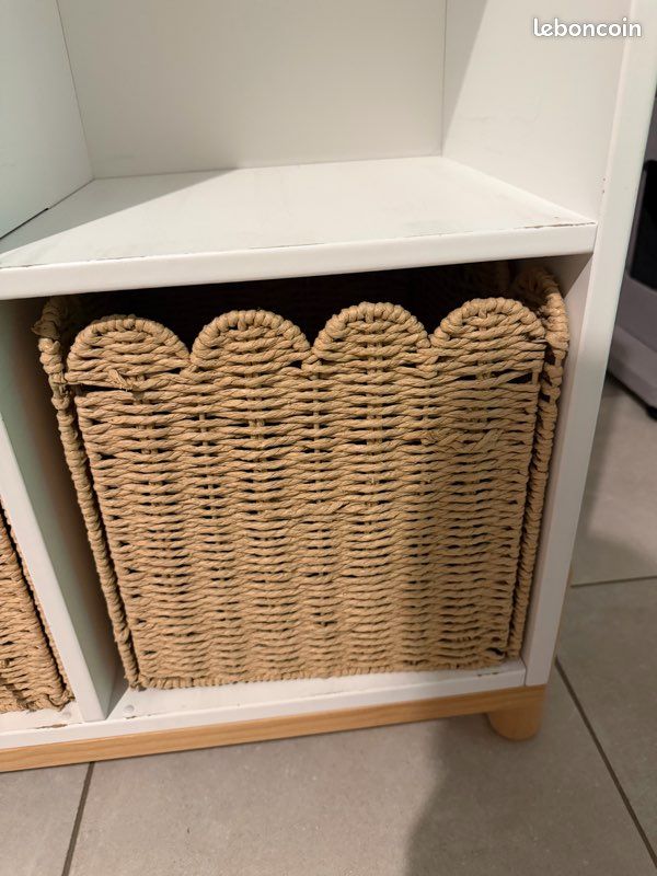 Meuble 4 cases - blanc + panier enfant (image 7)