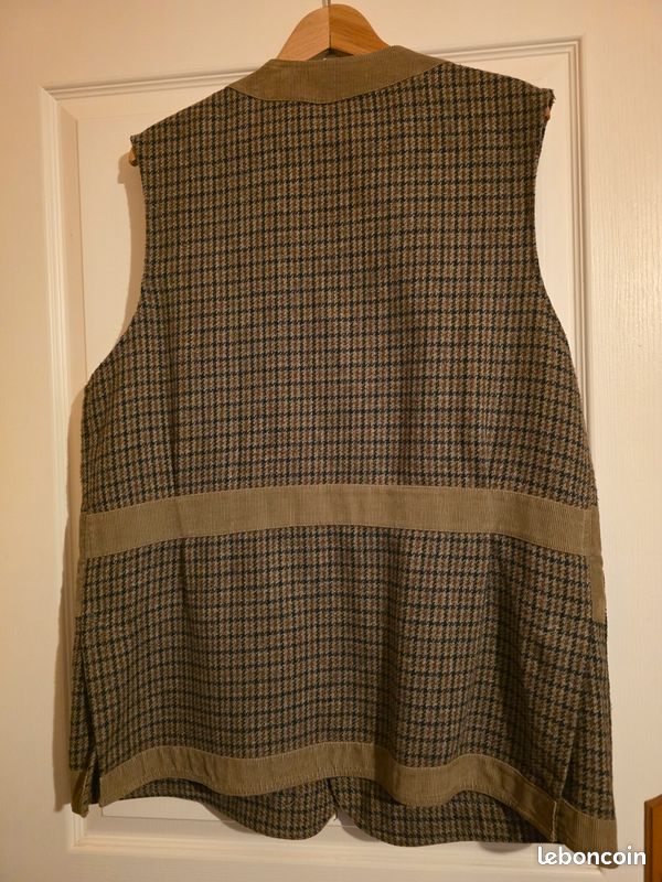 Gilet De Chasse Vintage Années 1920 – Daim Marron – Taille M – Original