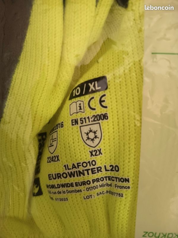 Gants sécurité Haute visibilité + anti froid + bon grip (image 3)