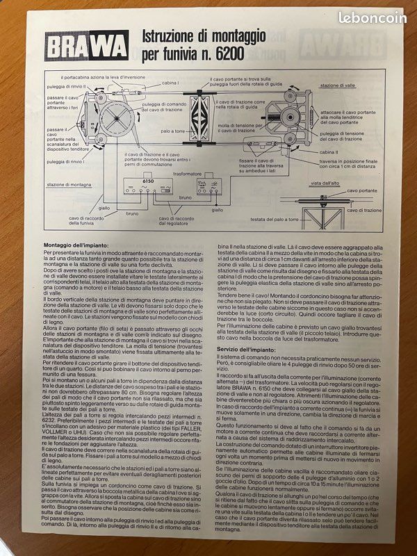 Pièces Téléphérique BRAWA HO 6233 - Tête De Tour Et 2 éléments De Mat