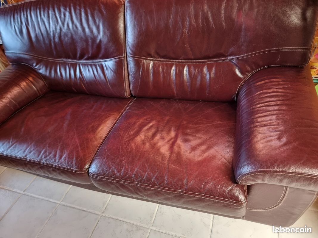 Canape et fauteuils en cuir (image 1)
