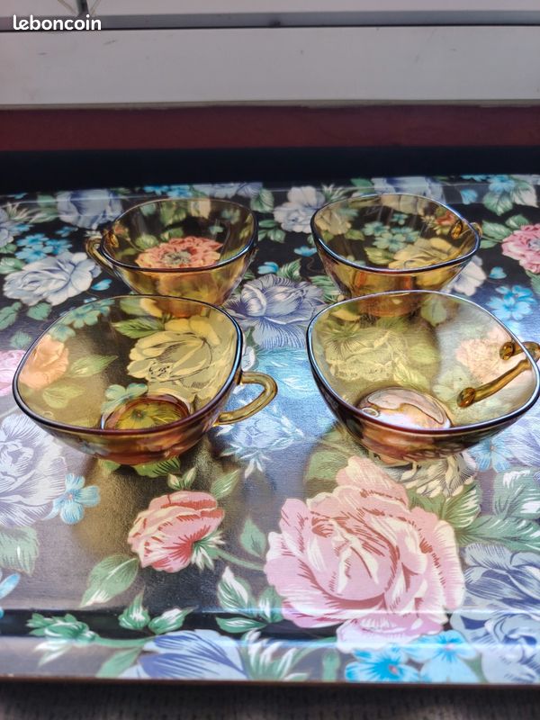 Ensemble de 4 tasses à café vereco jaunes (image 2)