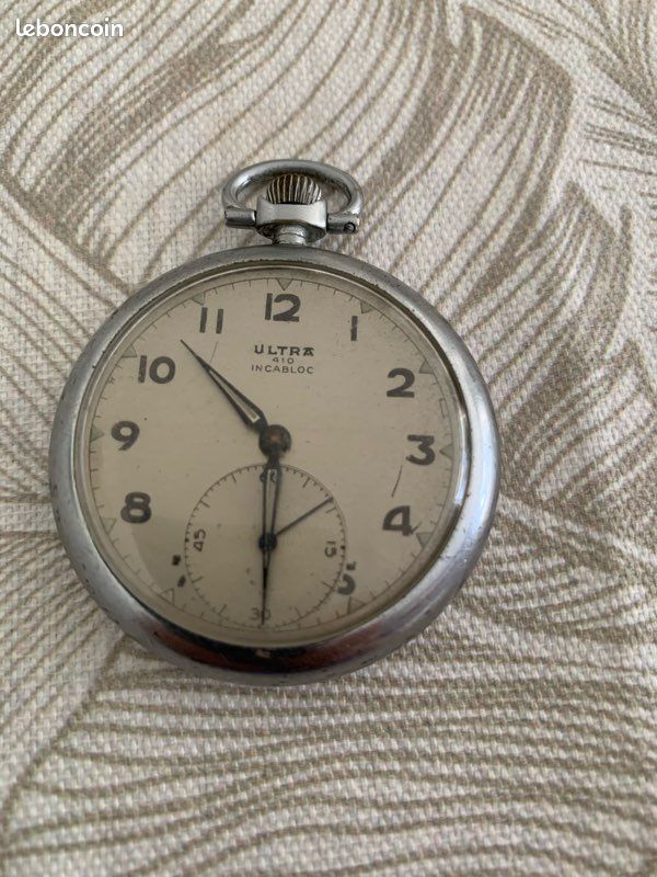 Montre à Gousset ULTRA 41 Incabloc Mécanique - Avec étui Original, Argentée, Occasion