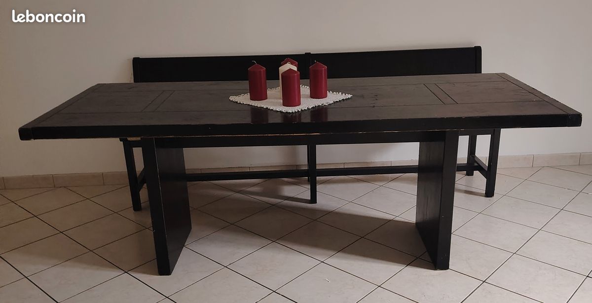 Table et banc en chêne massif (image 1)