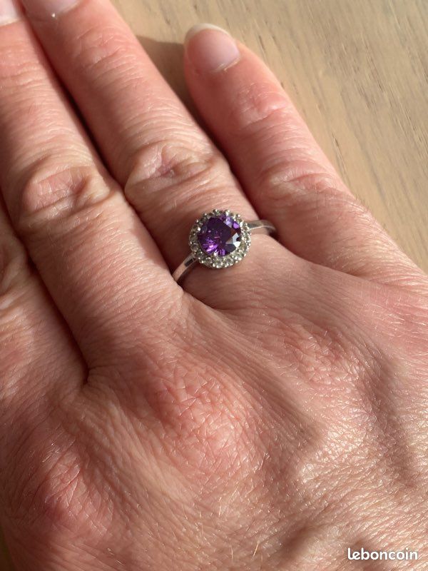 Bague Bohème En Argent Sterling 925 Avec Améthyste Violette Naturelle - Bijou Fait Main