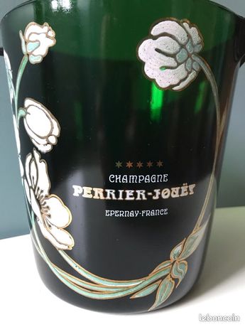 SEAU A CHAMPAGNE PERRIER JOUET EN CRISTAL DECOR FLORAL