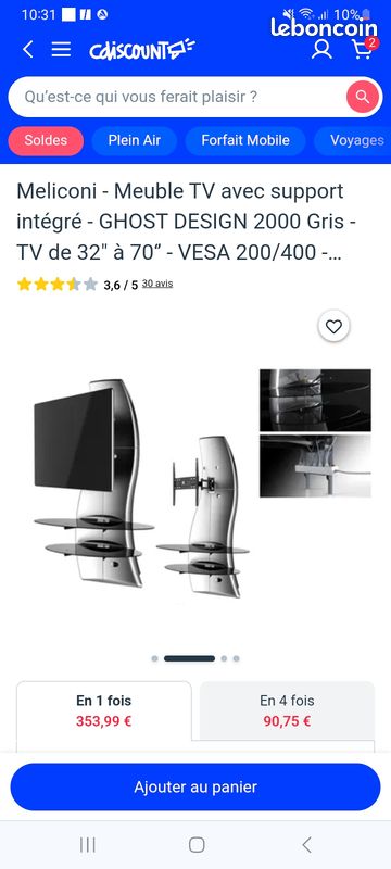 Vend meuble tele pas de mur porteur (image 1)