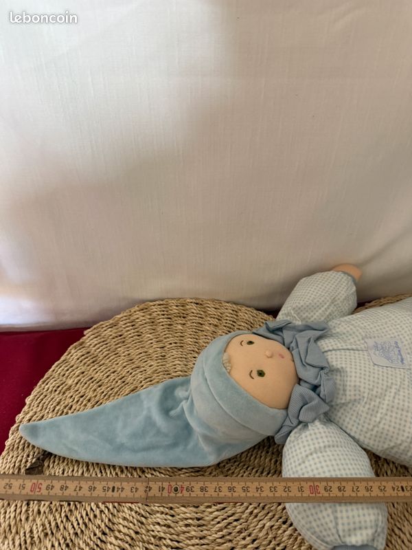 Doudou poupée lutin vichy rose MOULIN ROTY grand modèle (image 4)