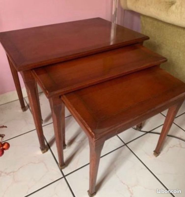 ROCHE BOBOIS - Table Gigogne Bois merisier massif (image 1)