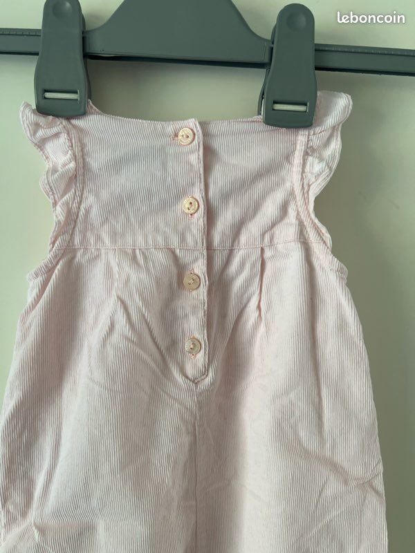 Salopette en velours rose coton fille 6 mois Cyrillus (image 10)