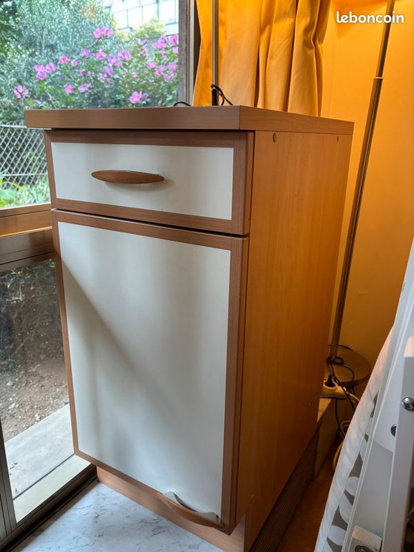 2 meubles bois clair & blanc (image 1)