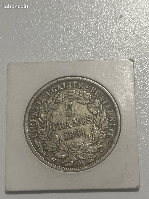 5 Francs Cérès 1851 – Paris – Pièce En Argent – TTB / SPL
