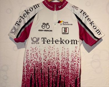 Maillot Vélo Biemme Team Telekom Eddy Merckx - Taille XL - Blanc/rose - été