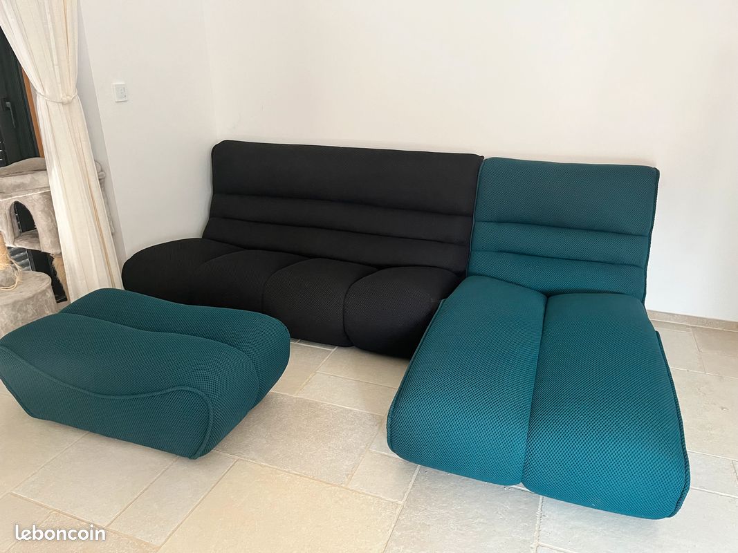 Canapé d’angle avec pouf XXL maison (image 4)