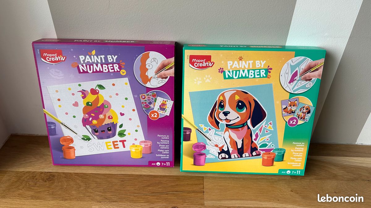 Maped Creativ Peinture Par Numéros – Chien Et Renard – Kit 2 Tableaux 20x20 Cm – Dès 7 Ans