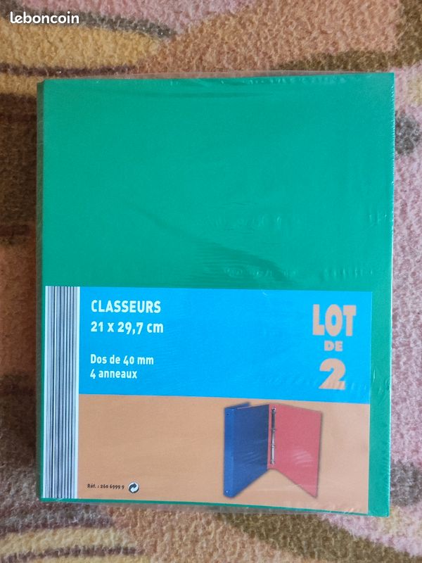 Lot de deux classeurs 4 anneaux neufs (image 1)