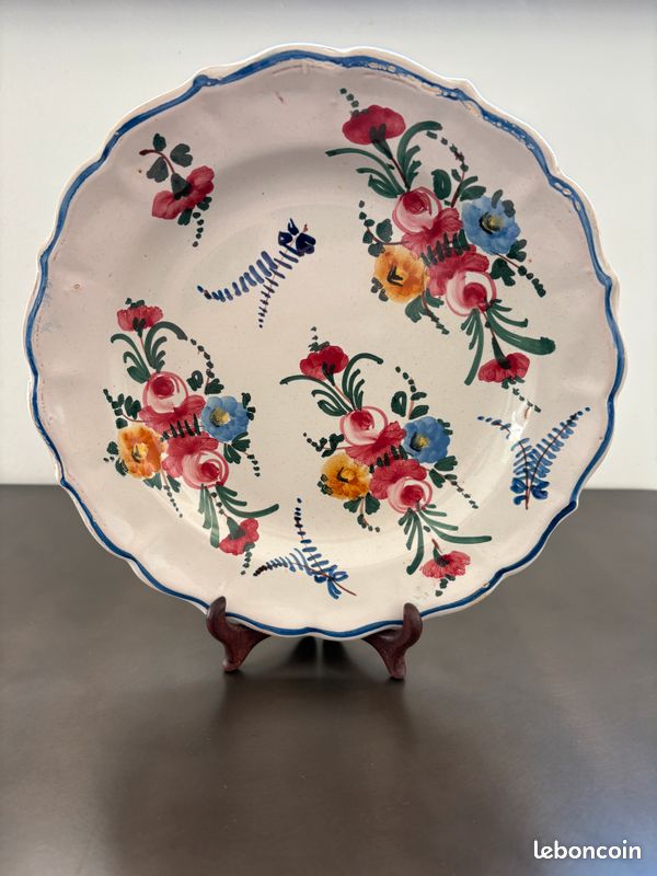Assiette ancienne en faïence Niderviller fin XIXe siècle (image 2)