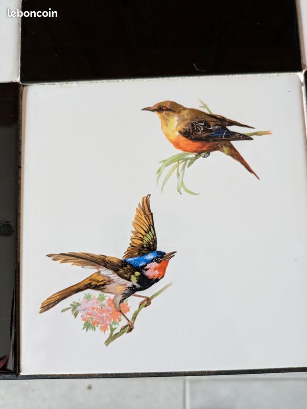 Table basse vintage motifs oiseaux (image 3)