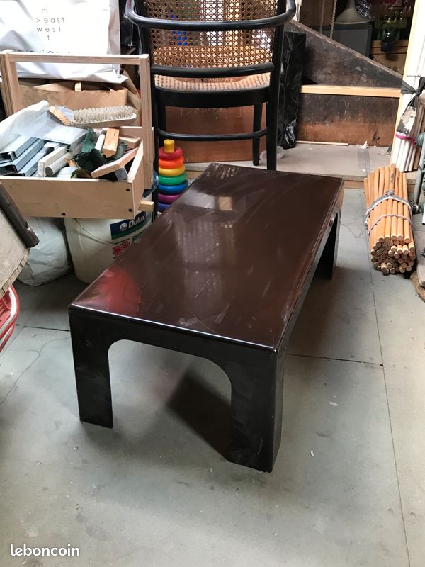 Table basse marron fibre de verre vintage (image 1)