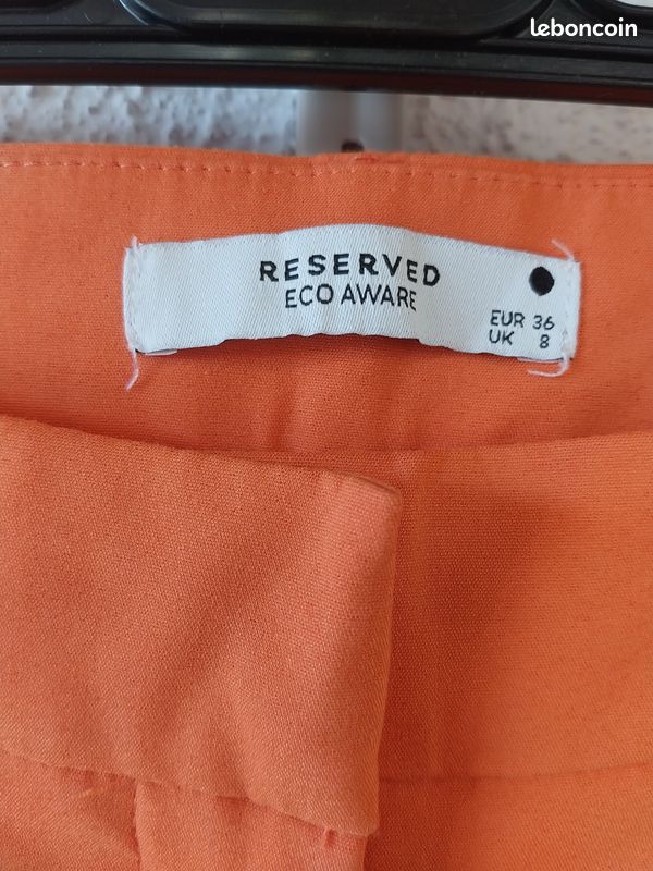 Pantalon droit / cigarette orange RESERVED « Eco Aware » — Neuf sans étiquette — Taille 36 (S) (image 4)