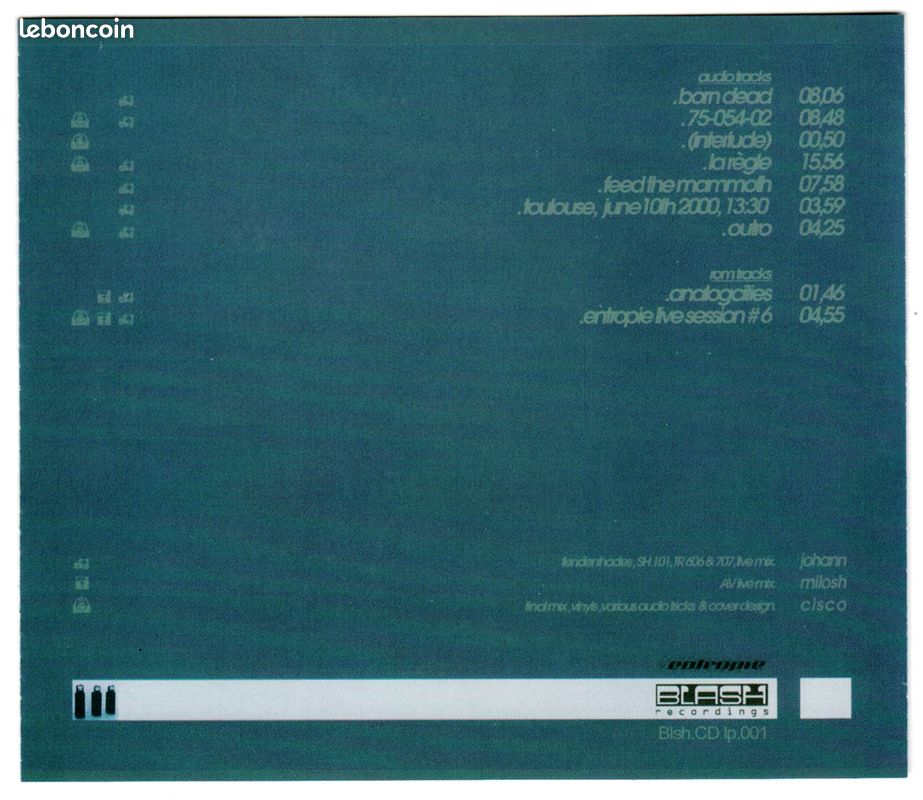 ENTROPIE - Analog Cities (Blash records. 2000) (image 4)