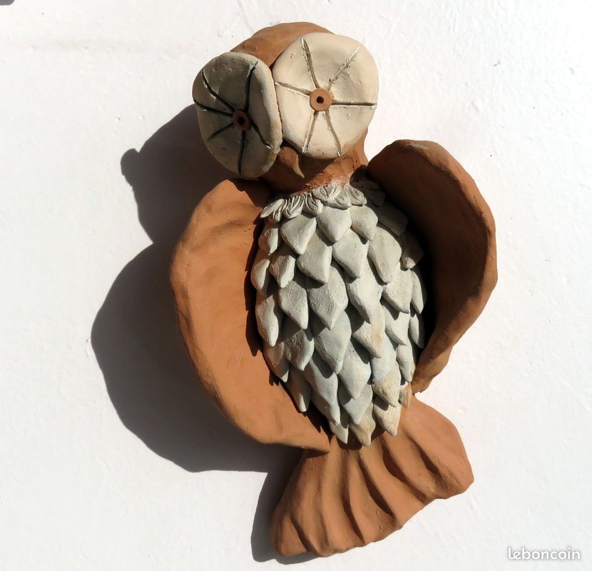Très belle sculpture - hiboux - en pierre - du midi (image 2)
