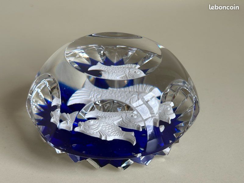 Presse Papier Millifiori En Cristal De Baccarat signé Paperweight