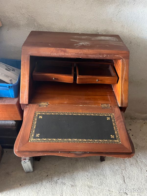 Secrétaire à abattant style Louis XV bois massif (image 7)