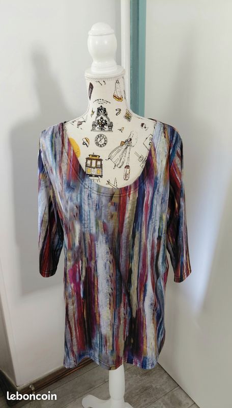 Blouse Manoush Taille 40 Colorée – Coton, Sans Manches, Parfait état Occasion