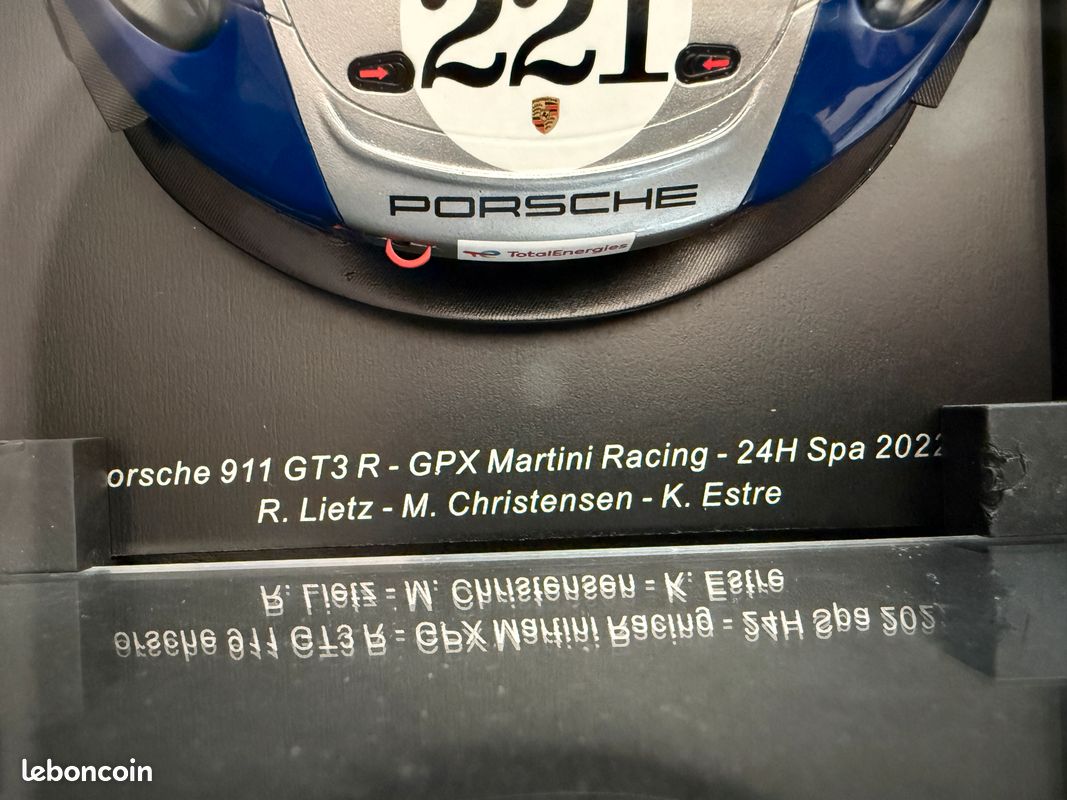 Porsche 911 GT3 R - GPX Martini Racing 24h Spa 2022 Spark 1/18 - Lietz / Christensen / Estre (image 4)