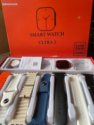 Ultra Smartwatch avec étui de protection, 7 bracelets de montre, écran circulaire Amoled, surveillance ECG, 2.2HD, nouveau (image 5)