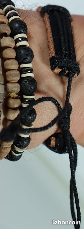 Bracelet ethnique avec un motif Éléphant - Cuir avec fermeture lacets - Jamais porté (image 2)