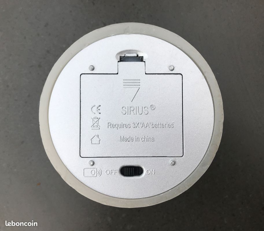Bougie Sirius lumineuse, bougie électrique à led avec flamme mobile, grise, en cire (image 6)