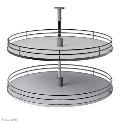 Plateaux tournants inox pour meuble bas de cuisine L 90 x 90 cm