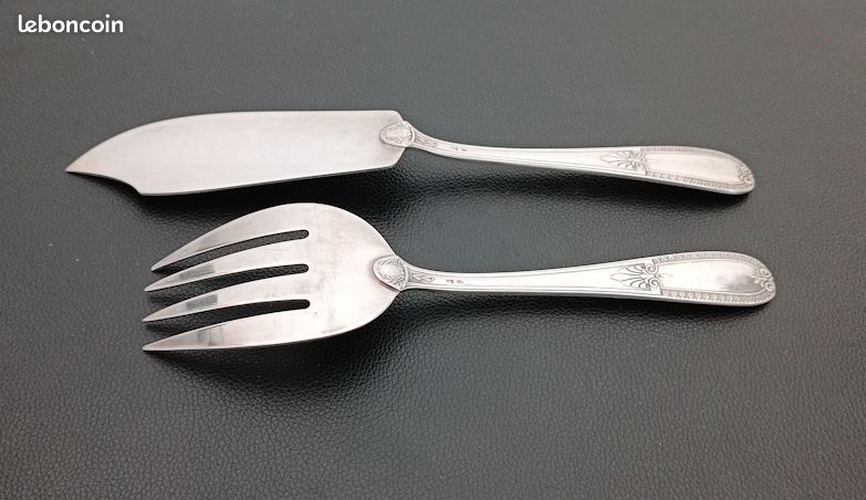 12 couverts à poisson métal argenté SFAM art deco 24p fish cutlery set