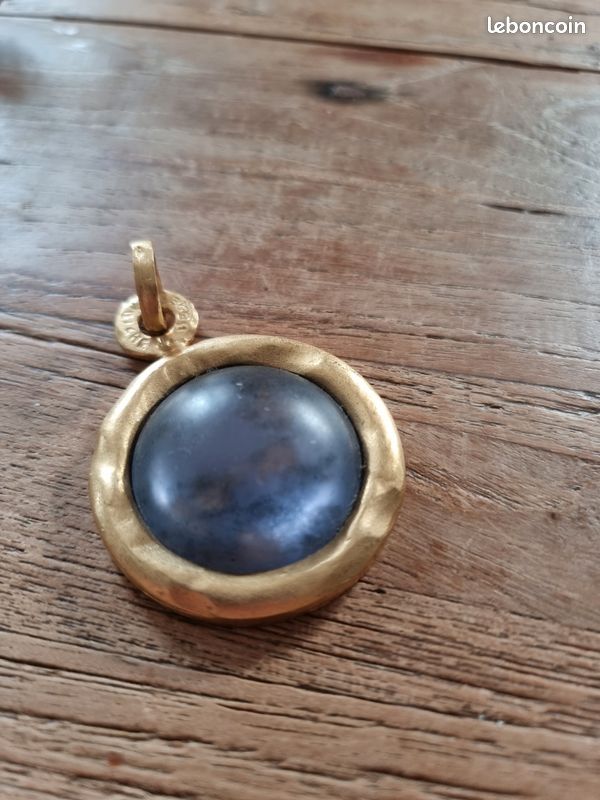 Collier Cabochon Biche De Bere - Bijou D'occasion - Style Designer - Pierre Transparente
