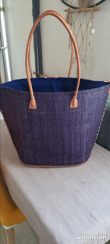 Sac en paille à motif (image 3)