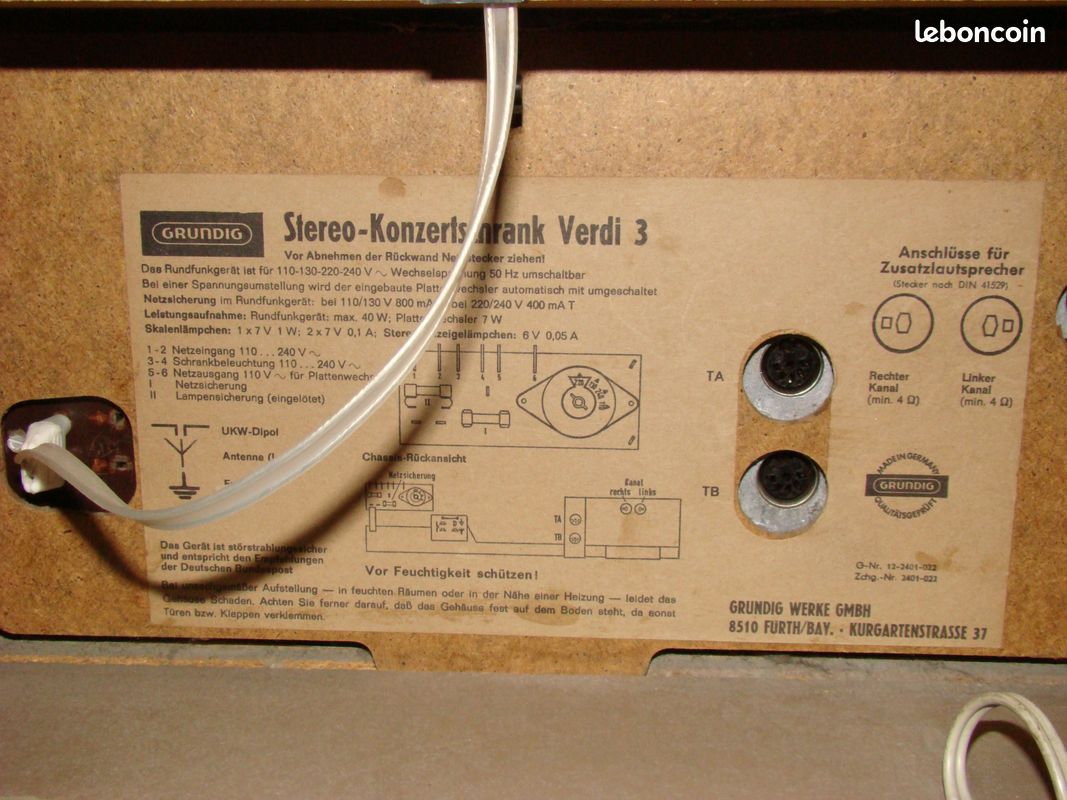 Meuble GRUNDIG stereo-konzertschrank verdi 3 (image 3)