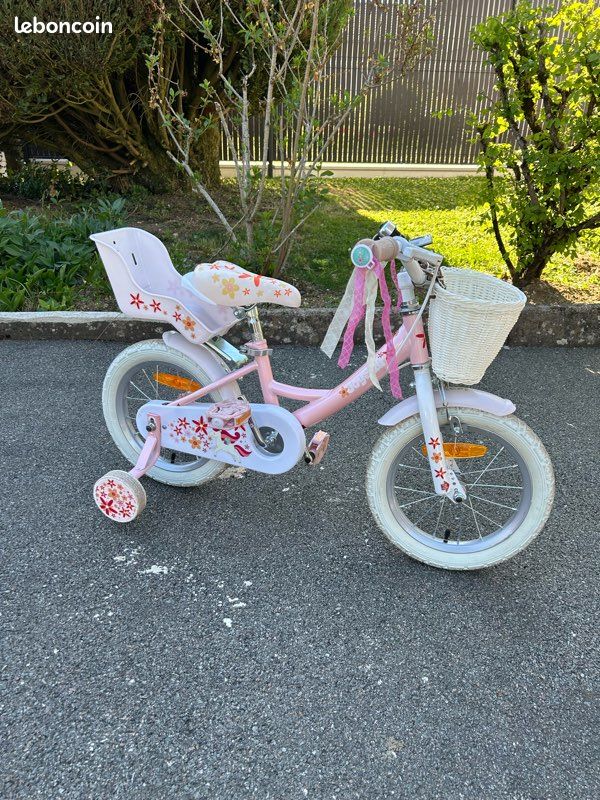 RULLY Daisy Vélo Enfant 12/14/16 Pouces Filles - Vélo Princesse Avec Roulettes, Panier Et Rubans