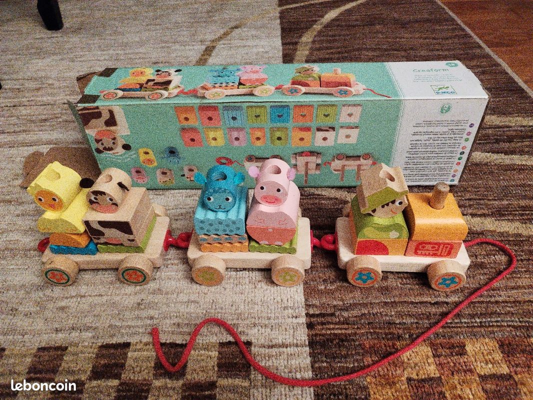 JOUET Djeco Creafarm train en bois (image 1)