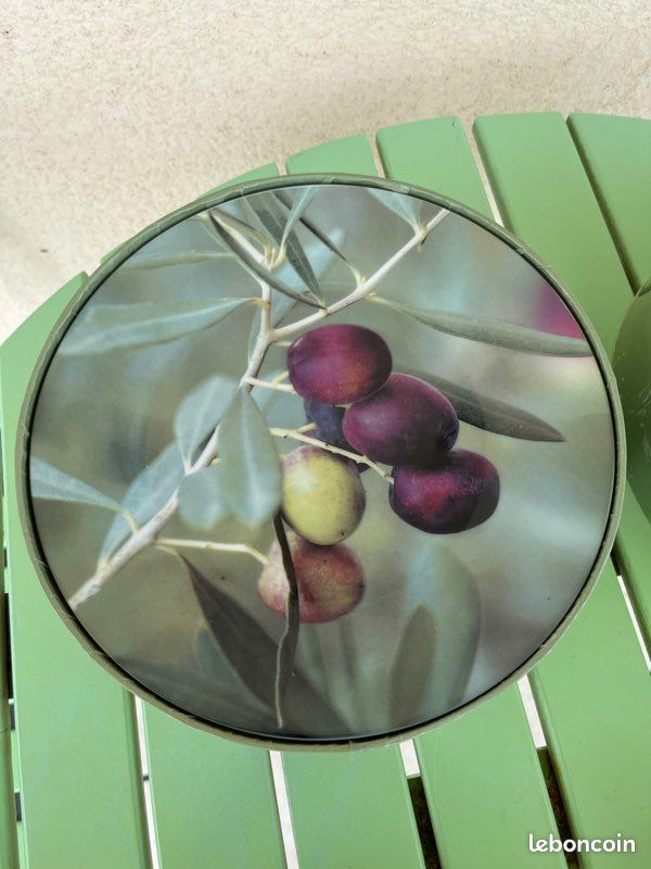 8 assiettes à dessert en porcelaine motif olives (image 2)