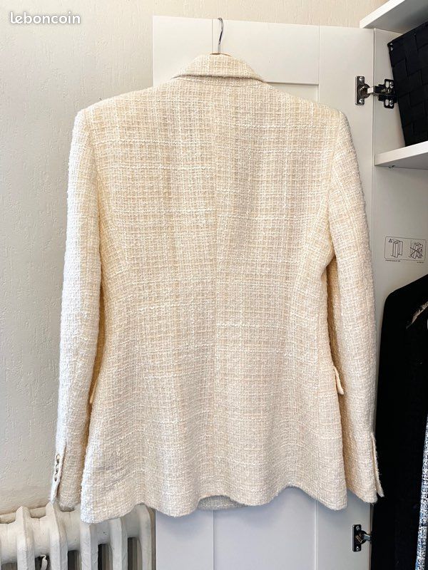 Veste Blazer Zara Simili Cuir écru Ceinturée - Taille S - Neuf Avec étiquettes