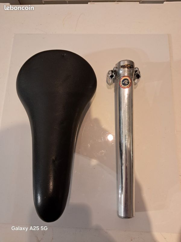 Selle Vélo Cuir Ideale Vintage #6 - Marron - Made In France - Occasion