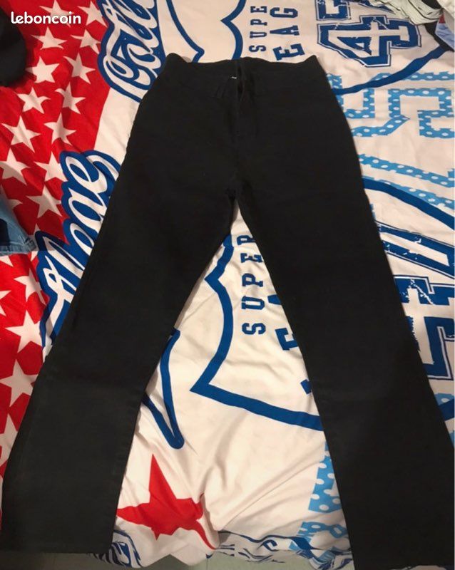 Pantalon moulant noir taille haute (image 1)